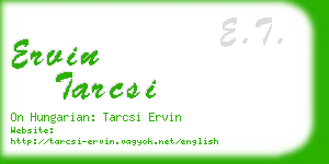 ervin tarcsi business card